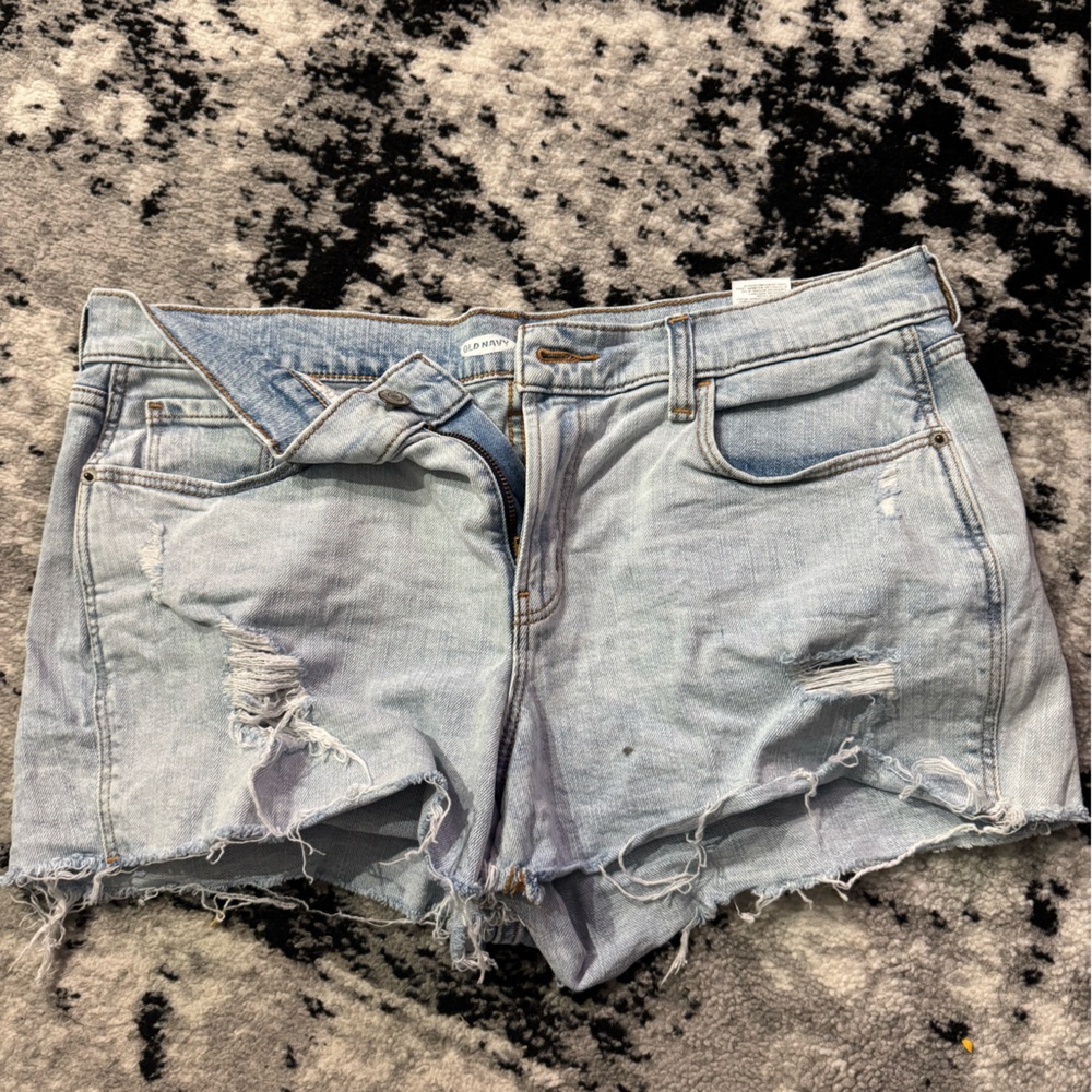 Old Navy Distressed Light Blue Denim Shorts